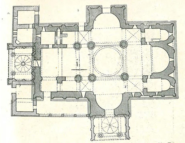 36. Храм Баграта в Кутаиси (основная часть — 1003 год). План