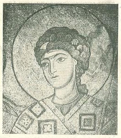 49. Гелати. Мозаика в конхе алтаря (XII век). Деталь