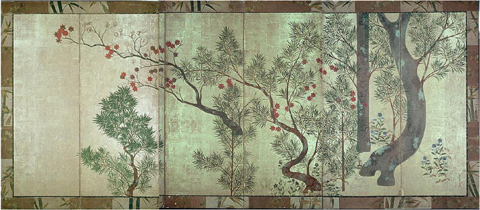 Ширма. Япония. Огата Корин. 17 век. Ogata Korin