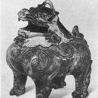 Дзёкэй. Курильница в виде льва. Керамика раку. XVI в. Национальный музей, Токио