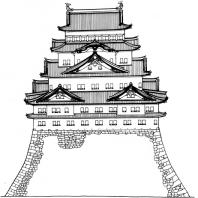 Схема башни замка Нагоя. 1612