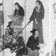 Неизвестный художник. Развлечения женщин. Пара расписных ширм. Первая половина XVII в. Ямато Бункакан, Нара