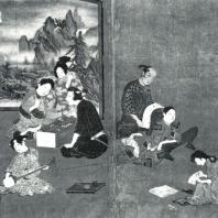 Неизвестный художник. «Ширма Хиконэ». Деталь. Первая половина XVII в. Коллекция Ии, префектура Сига