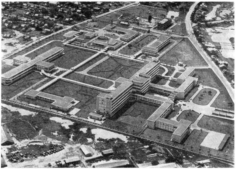 Камбоджа. Пном-Пень. Больничный городок, 1962 г. Арх. Н. Якобсон. Вид с вертолета