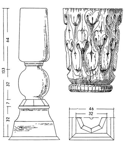 Древний Пенджикент. Формы колонны — ствол с базой, капитель, план базы