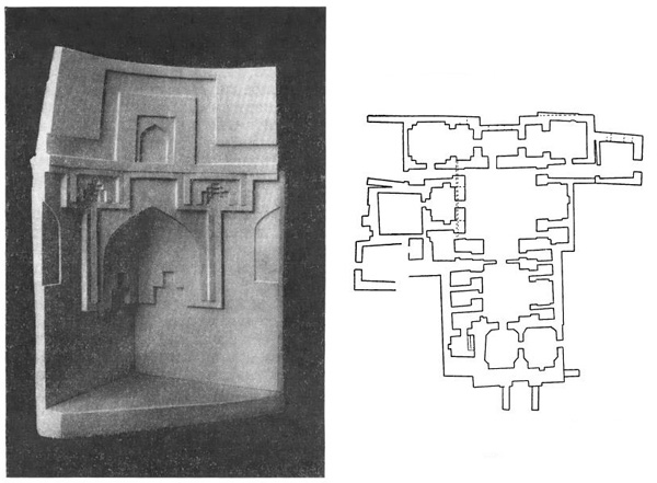 Остана. Мавзолей Шейх-Мухтар-Вали XIV в. Макет паруса, план 1-го этажа