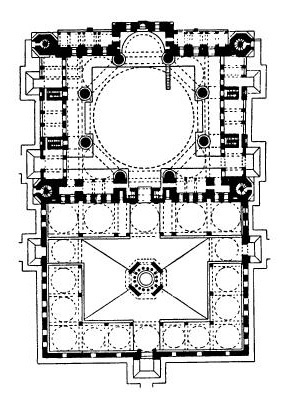 Эдирне. Мечеть Селимие, 1569—1575 гг., архитектор Коджа Синан. План