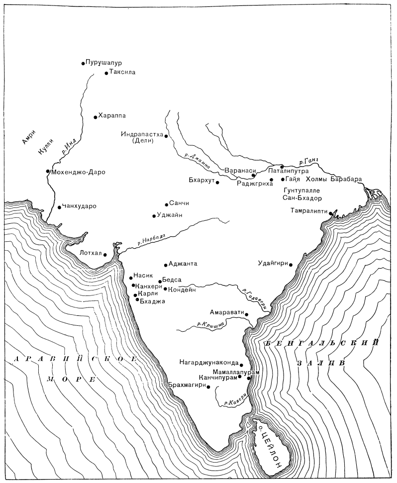 Карта полуострова Индостан