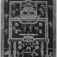 Рис. 77. План храмового ансамбля на священной горе Хуа-шань. Гравюра на камне