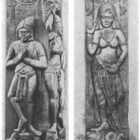 6. Бхархут. Столбы северного торана ступа (середина II в. до н. э.) Калькуттский музей