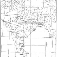 Карта архитектурных центров древней Индии