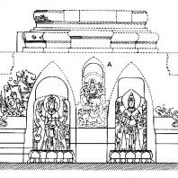 План-реконструкция бассейна Белахан: А – скульптура Вишну-Эрлангги