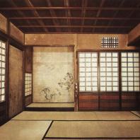 Павильон для чайной церемонии Санъундзё. Интерьер. Начало XVII в. Кохо-ан, Дайтокудзи, Киото