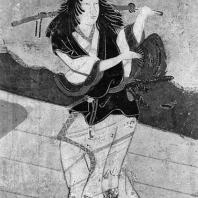 Неизвестный художник. «Окуни Кабуки». Роспись ширмы. Деталь. Начало XVII в. Коллекция Ямамото, префектура Хёго