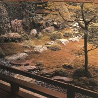 Чайная комната Бозэн. Вид из интерьера в сад. Ко-хо-ан, Дайтокудзи, Киото