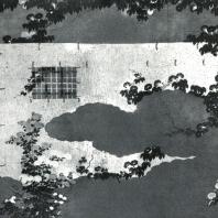Кано Санраку (приписывается). Изгородь и вьюнки. Настенная роспись. Деталь. 1631. Тэнкю-ин, Мёсиндзи, Киото