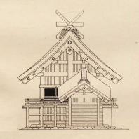 2. Схематическое изображение большого синтоистского храма в Идзумо