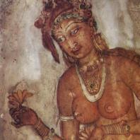 62. Роспись Сигирии. Знатная дама с цветком в руках. V в.