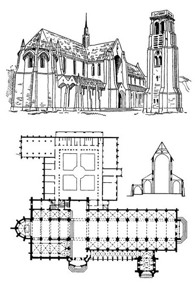 Капштадт (Кейптаун). Собор св. Георгия, 1904—1957 гг. Г. Бэйкер. Общий вид, план, разрез