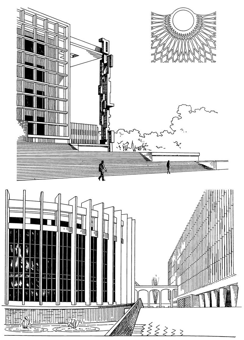 Иран. Тегеран. Здание парламента, 1959 г. Архитекторы М. Фороуги, X. Гиаи, Зафар