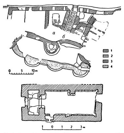 Амберд. Замок, VII—XI вв. План дворца и бани
