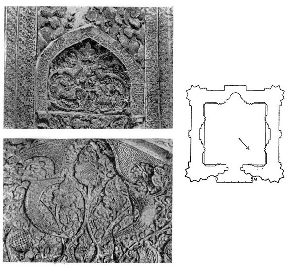 Хамадан. Гомбеде Алавийан, XII в. с перестройкой в 1309—1316 гг. План, резной стук