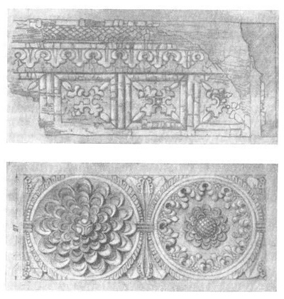Древний Пенджикент. Резной орнамент по дереву: фриз, нижняя грань прогона