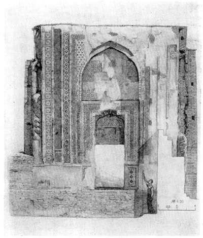 Самарканд. Ансамбль Шахи-Зинда. Мавзолей Туглу-Текин, XIV в. Главный западный фасад
