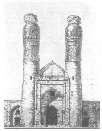 Бухара. Медресе Халифа Ниязкул, 1807 г. Надвратная постройка: фасад