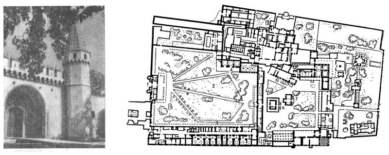 Стамбул. Дворец Топ-Капу, XVI—XIX вв. Ворота во второй двор, план ансамбля
