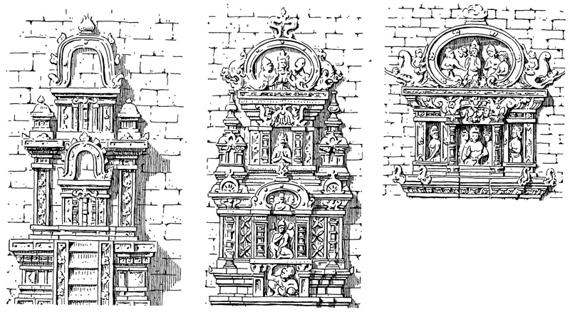 2. Ишанапура, VII в. Изображения гражданских построек на барельефах инструментальных сооружений