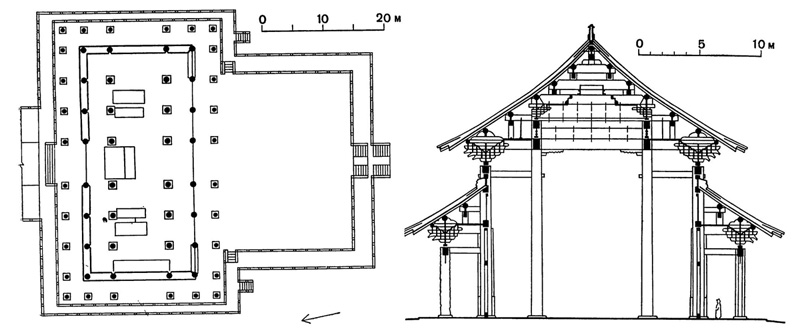 133. Павильон Дачэндянь, 1730 г. План, разрез