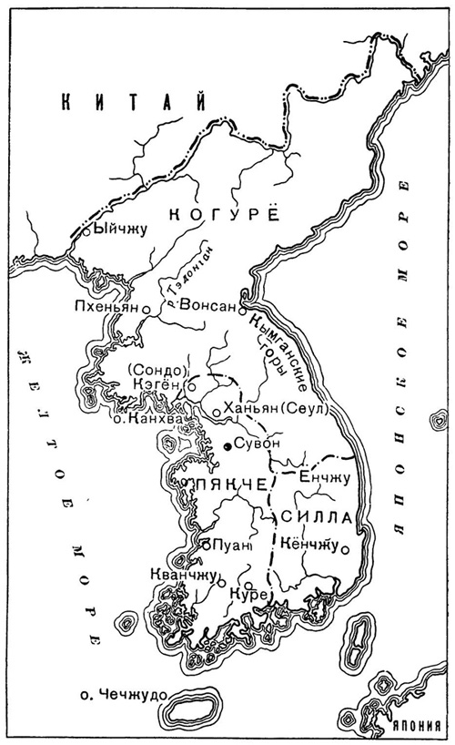 Схематическая карта Кореи