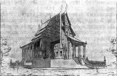 12. Вьен-Тьян. Ват Фра Кео (построен в XVI в., восстановлен в XX в.), Разрез