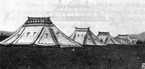 16. Жилище монголов: 2 — монгольские палатки (майханы)